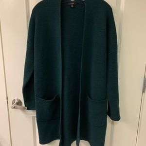 J Crew open front long collarless sweater jacket
